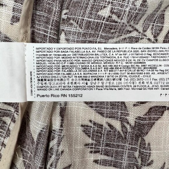 NWT MANGO LINEN Blend Tropical Print Notch Collar Blazer Front Flap Pockets XS - Picture 12 of 13